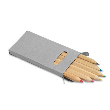 6 crayons de couleur publicitaire bois