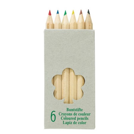 6 petits crayons en couleur 