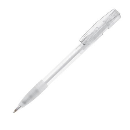 Stylo bille nash transparent personnalisable blanc transparent