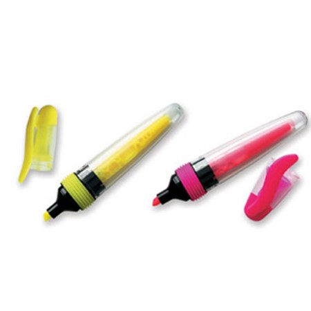 Surligneur fluorescent encre liquide rose ou jaune personnalisé rose fluo
